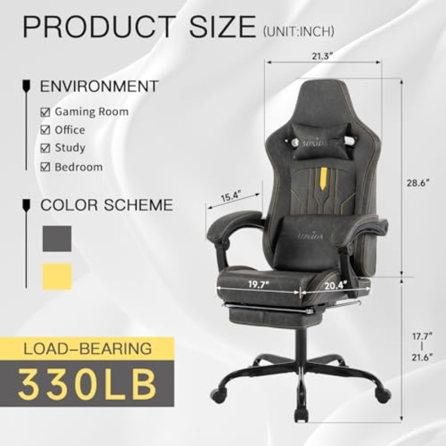 Gaming chair with footrest for - Ergonomic Office Chair 评论和价格